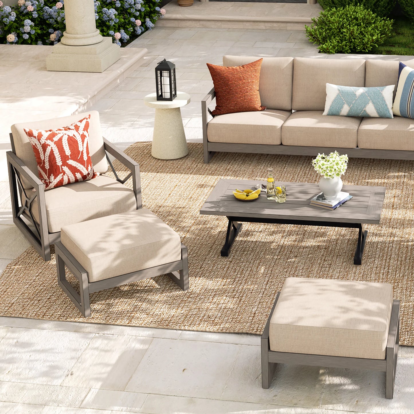 Marindo Patio Ottoman With Sunbrella® Cushions