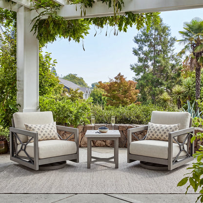 Low-maintenance all weather patio seating for backyard and poolside