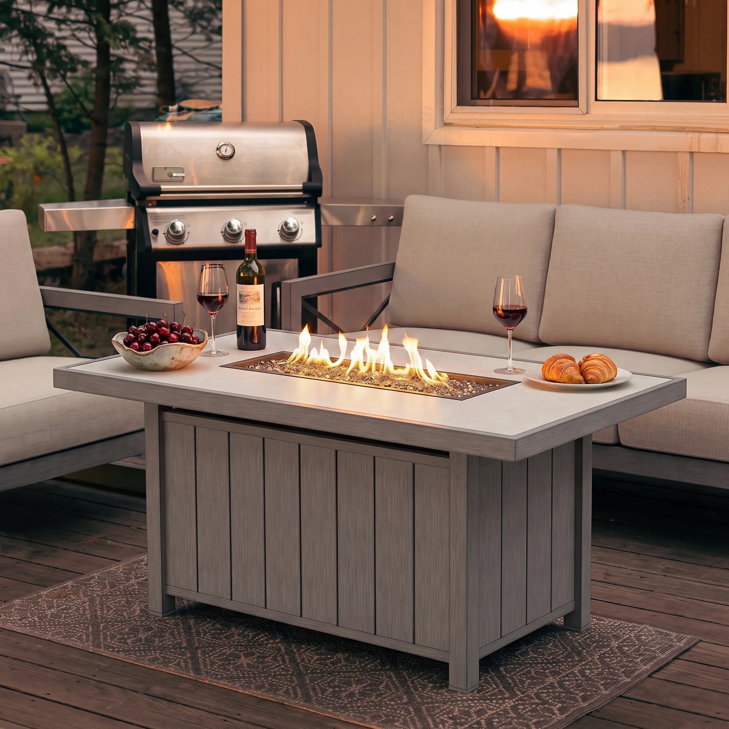 Marindo all weather aluminum fire table