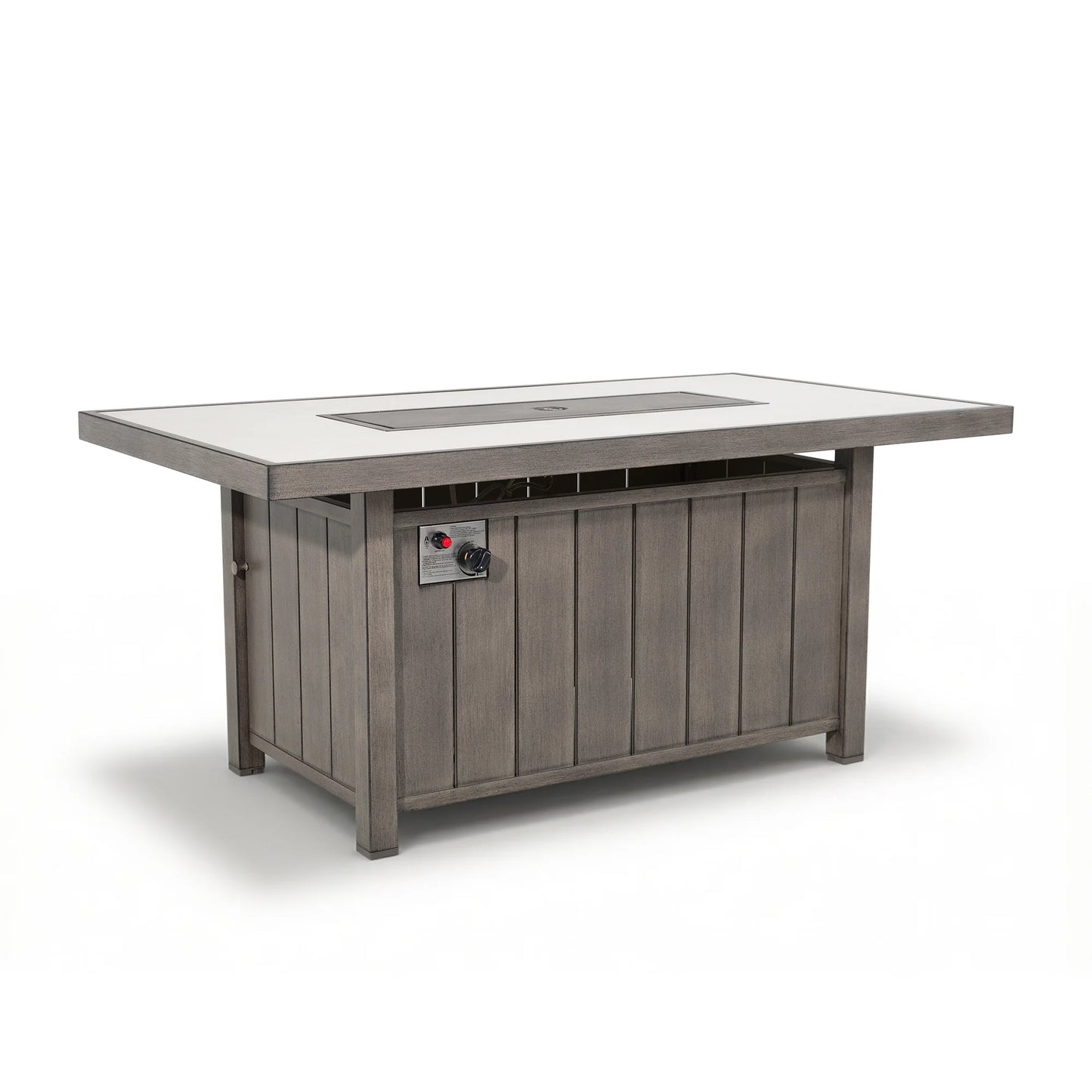 Marindo wood grain aluminum fire pit table