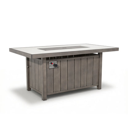 Marindo wood grain aluminum fire pit table