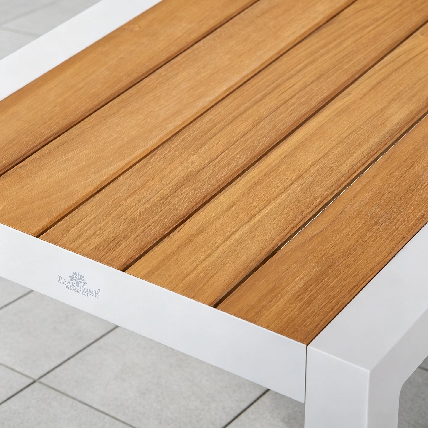 Modern Minimalist Outdoor Furniture Side Table With Natural Teak Tabletop