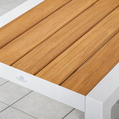 Modern Minimalist Outdoor Furniture Side Table With Natural Teak Tabletop