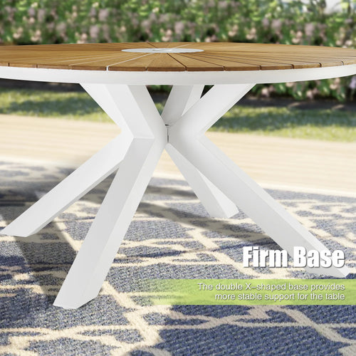 PEAKHOME FURNISHINGS Nuova 60'' Outdoor Dining Table With Round Teak Top