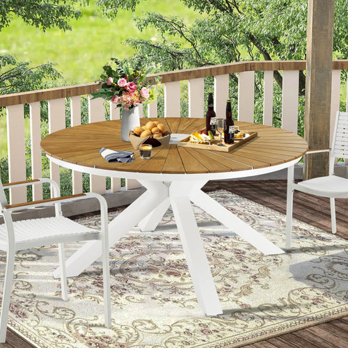 Peakhome Nuova Dining table Round Teak Top