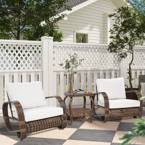 Peakhome furnishings Arsterie 3 Pieces Patio Club Chair Set