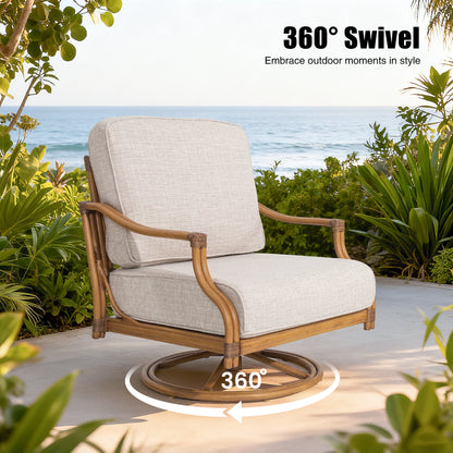 Arcadia 2 Pieces Outdoor Swivel Lounge Chair