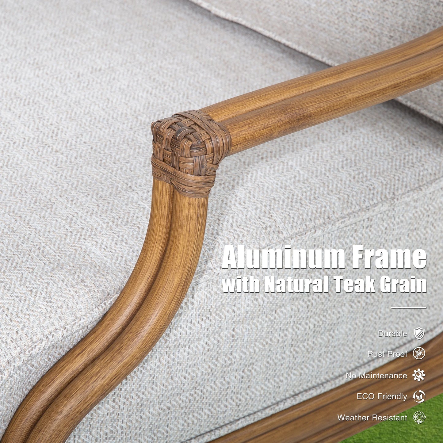 Arcadia Aluminum Outdoor Sofa With SDSP Cushion