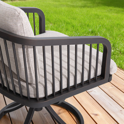 Asheville Patio Aluminum Swivel Dining Chair Set of 2