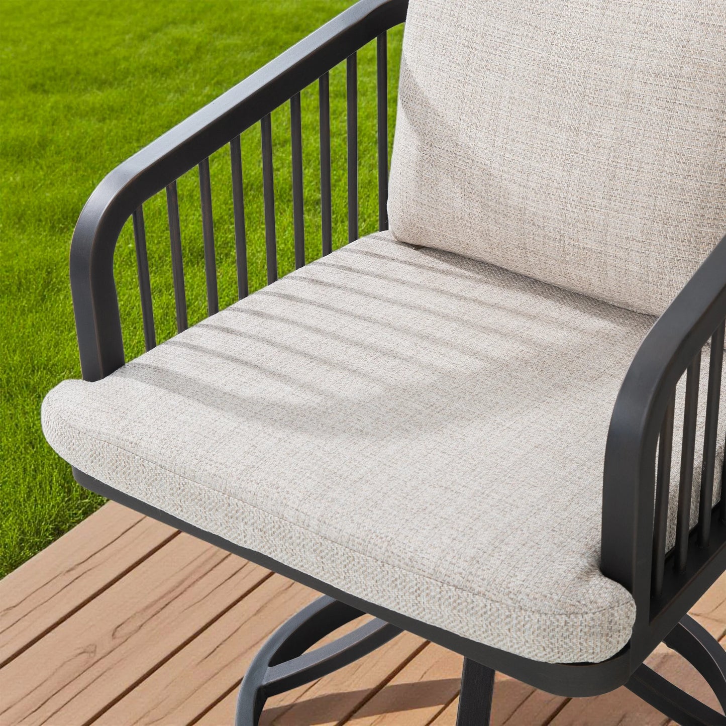 Asheville Patio Aluminum Swivel Dining Chair Set of 2