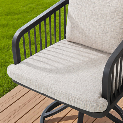 Asheville Patio Aluminum Swivel Dining Chair Set of 2