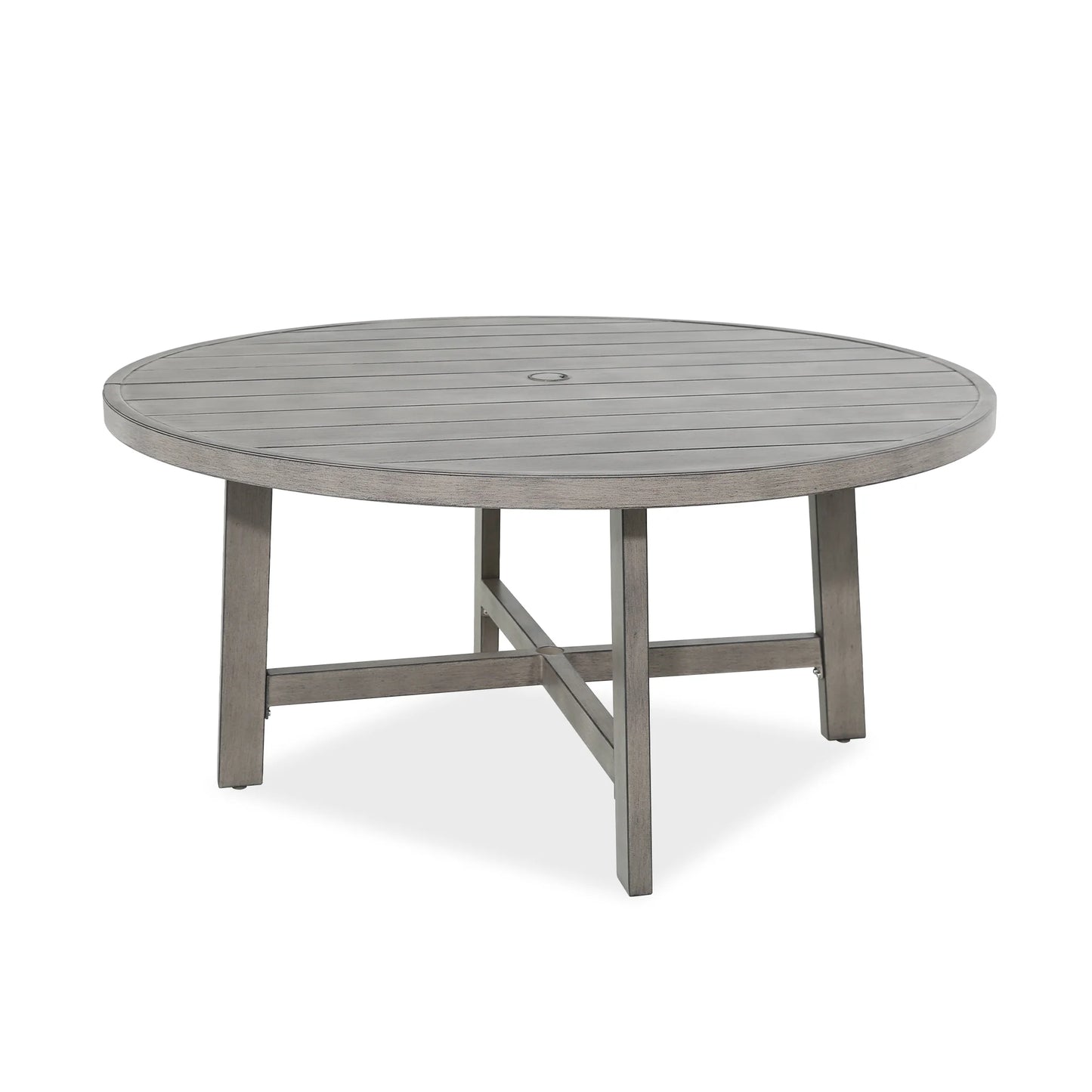Round gray outdoor table 
