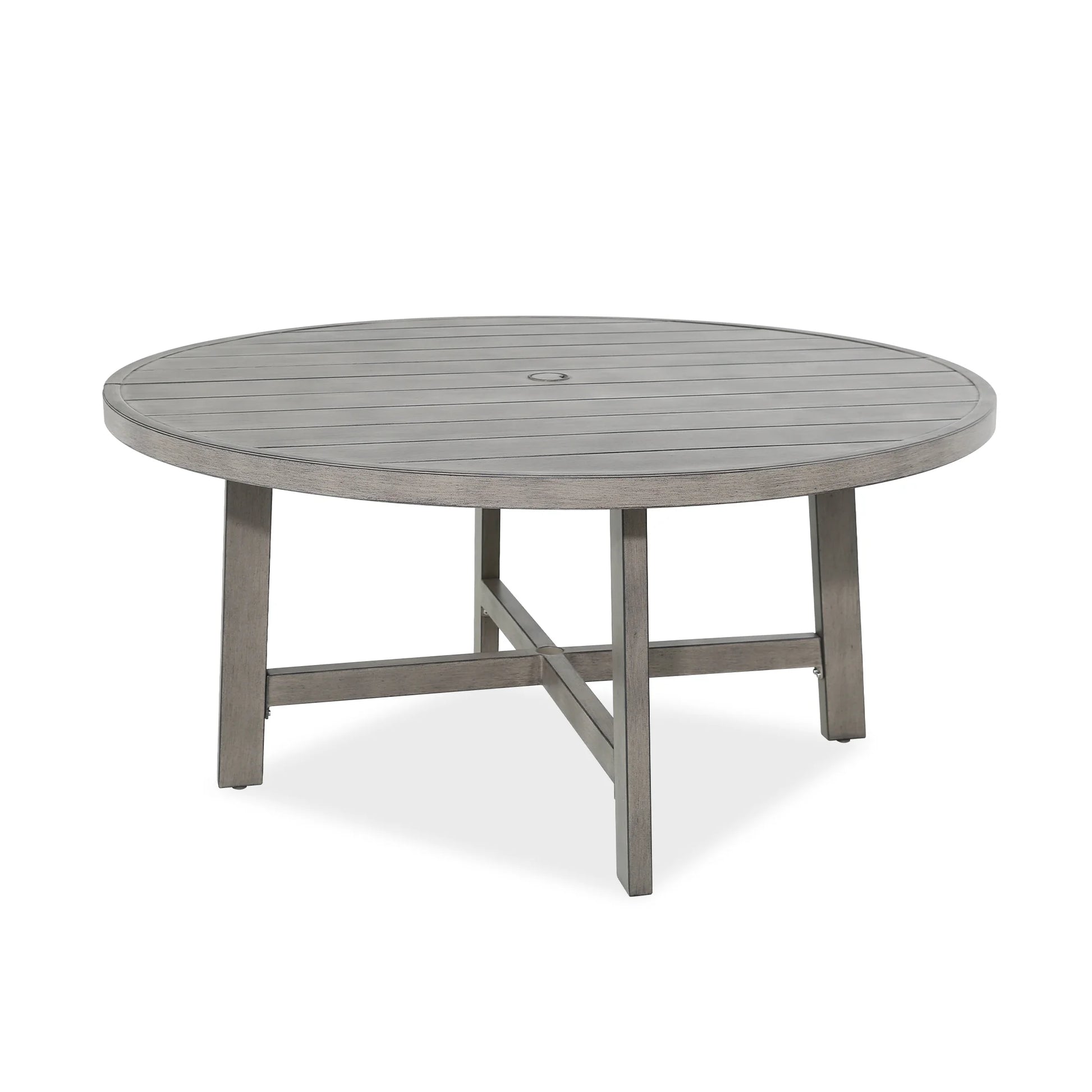 Round gray outdoor table 