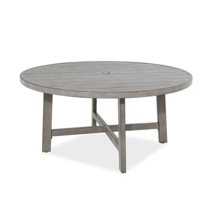Round gray outdoor table 