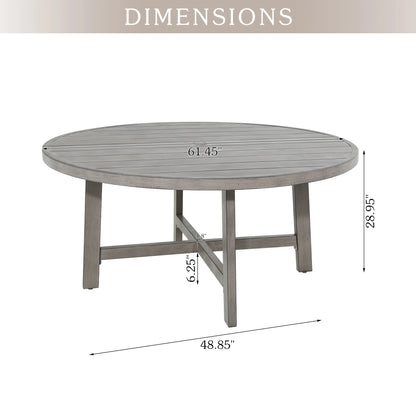 Azur Aluminum Patio Round Dining Table