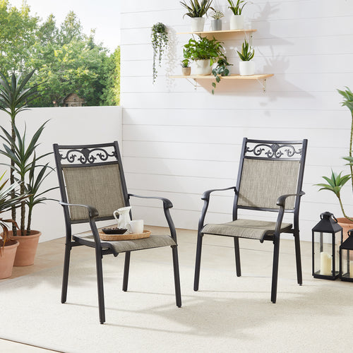 PEAKHOME Cast Aluminum Patio Dining Chairs