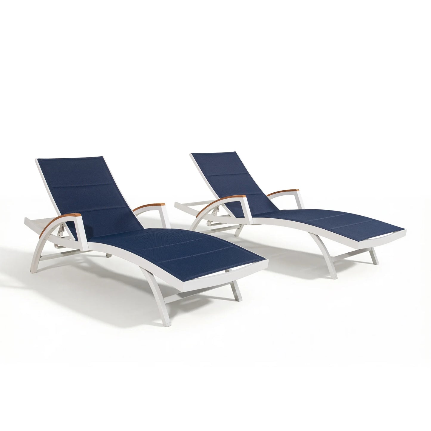 Chambray Patio Chaise Lounge Set of 2 With USA Phifertex® Textilene