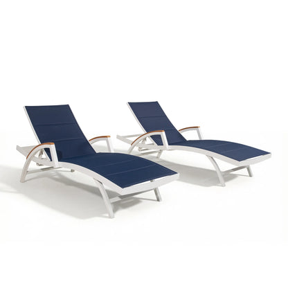 Chambray Patio Chaise Lounge Set of 2 With USA Phifertex® Textilene