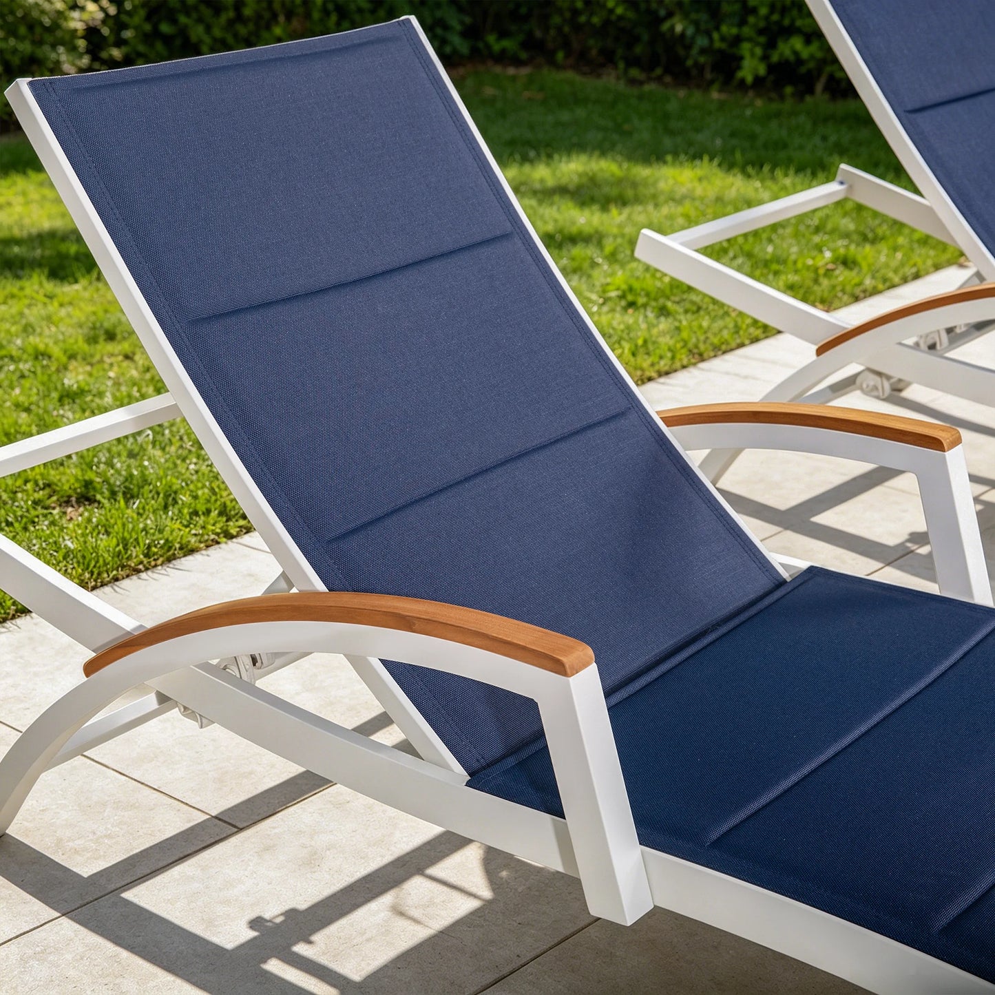 Chambray Patio Chaise Lounge Set of 2 With USA Phifertex® Textilene