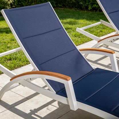 Chambray Patio Chaise Lounge Set of 2 With USA Phifertex® Textilene