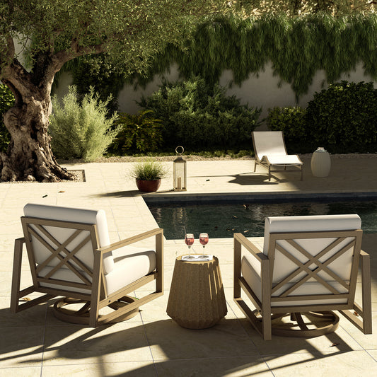 Patio Swivel Club Chairs