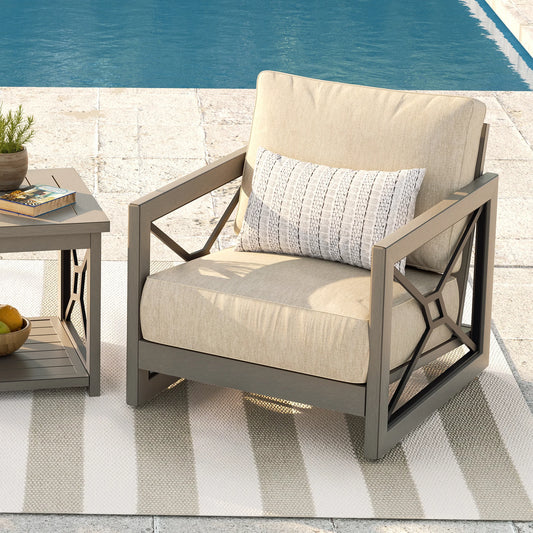 OPEN BOX I Marindo Patio Aluminum Club Chair With Sunbrella® Cushions