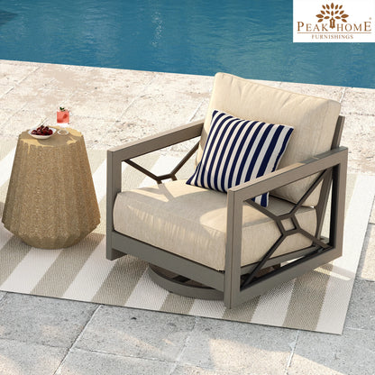 Marindo Patio Swivel Club Chairs With Sunbrella® Cushions