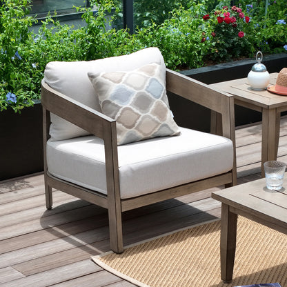 PEAKHOME Harmonti Outdoor Aluminum Club Chair With Cushions