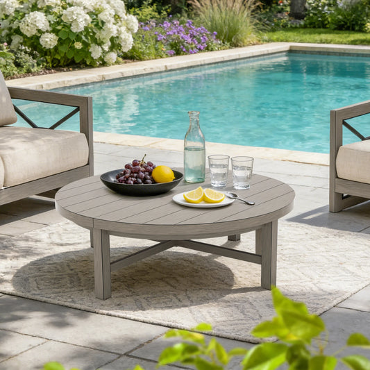 Marindo 45'' Aluminum Round Coffee Table