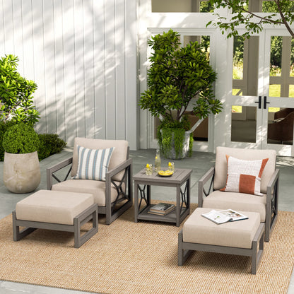 Marindo 5-Piece Aluminum Patio Lounge Chair Set