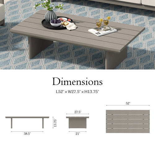 Sereno Aluminum Patio Rectangular Coffee Table