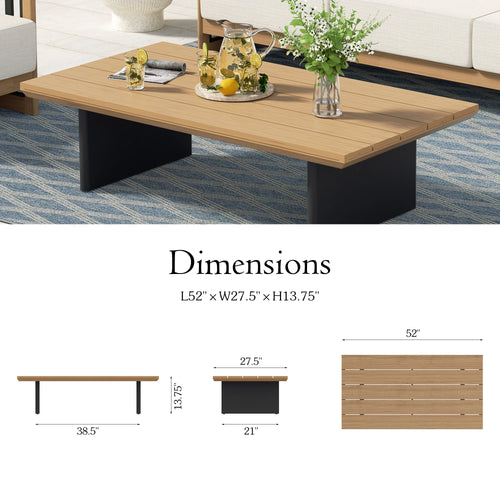 Sereno Outdoor Aluminum Rectangular Coffee Table