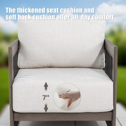 Sereno 4 Pieces Patio Sofa Set With Fixed Chairs and Round Coffee Table