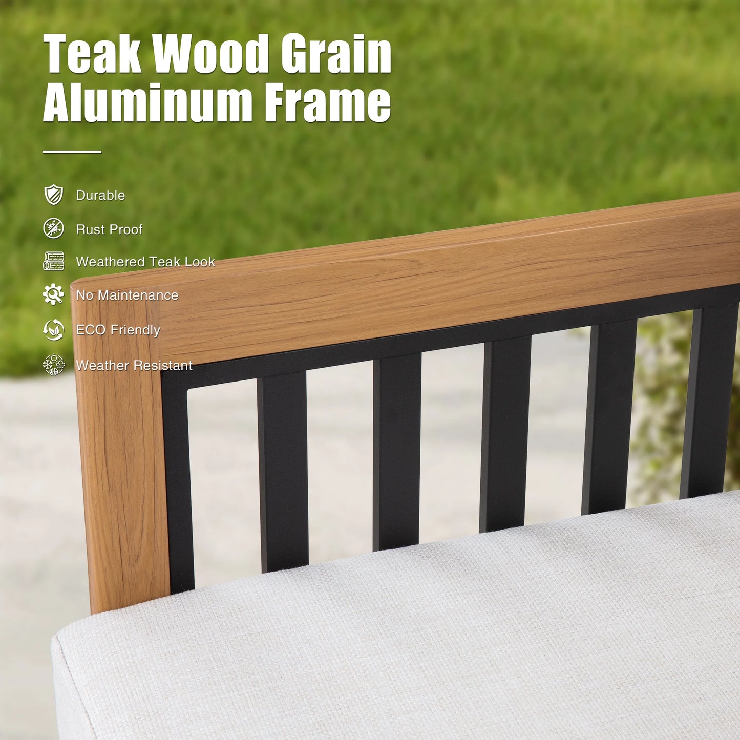 Sereno Outdoor Sofa Set With Swivel Chairs and Round Coffee Table (Set of 4)