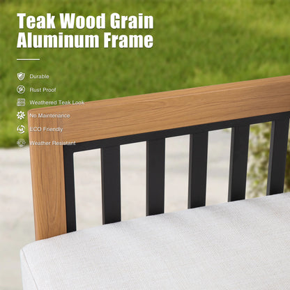 Sereno Outdoor Sofa Set With Swivel Chairs and Round Coffee Table (Set of 4)