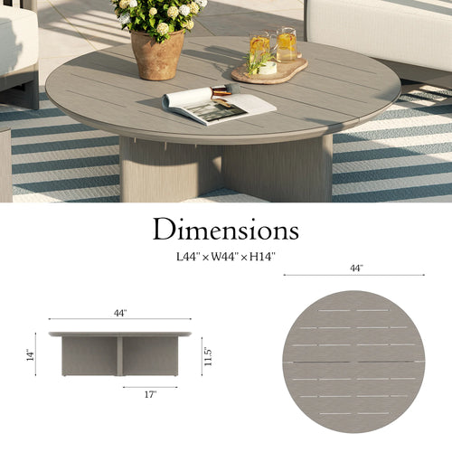 Sereno Aluminum Outdoor Round Coffee Table