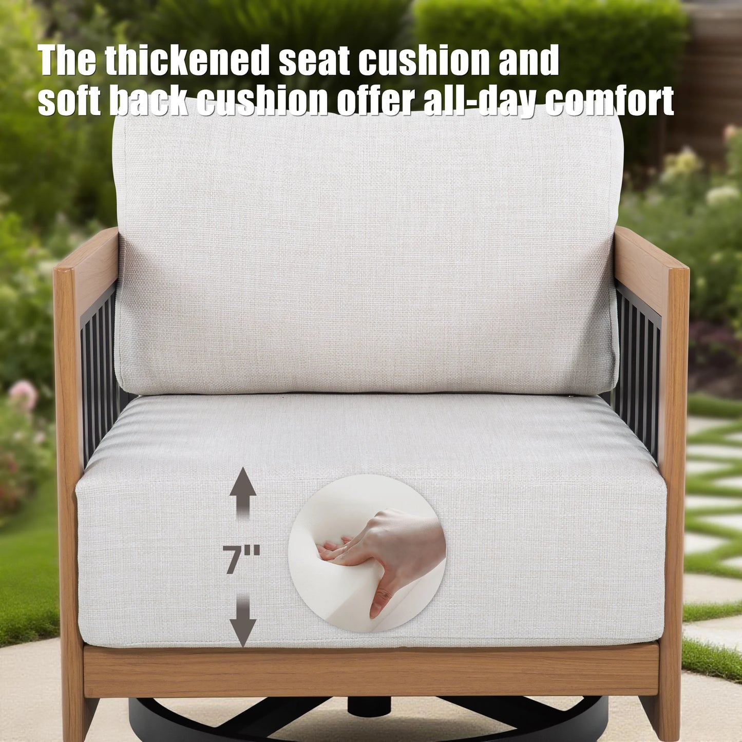 Sereno Aluminum Outdoor Swivel Lounge Chair Set of 2