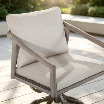 Amalfi 360° Swivel Rocking Aluminum Patio Dining Chair Set of 2