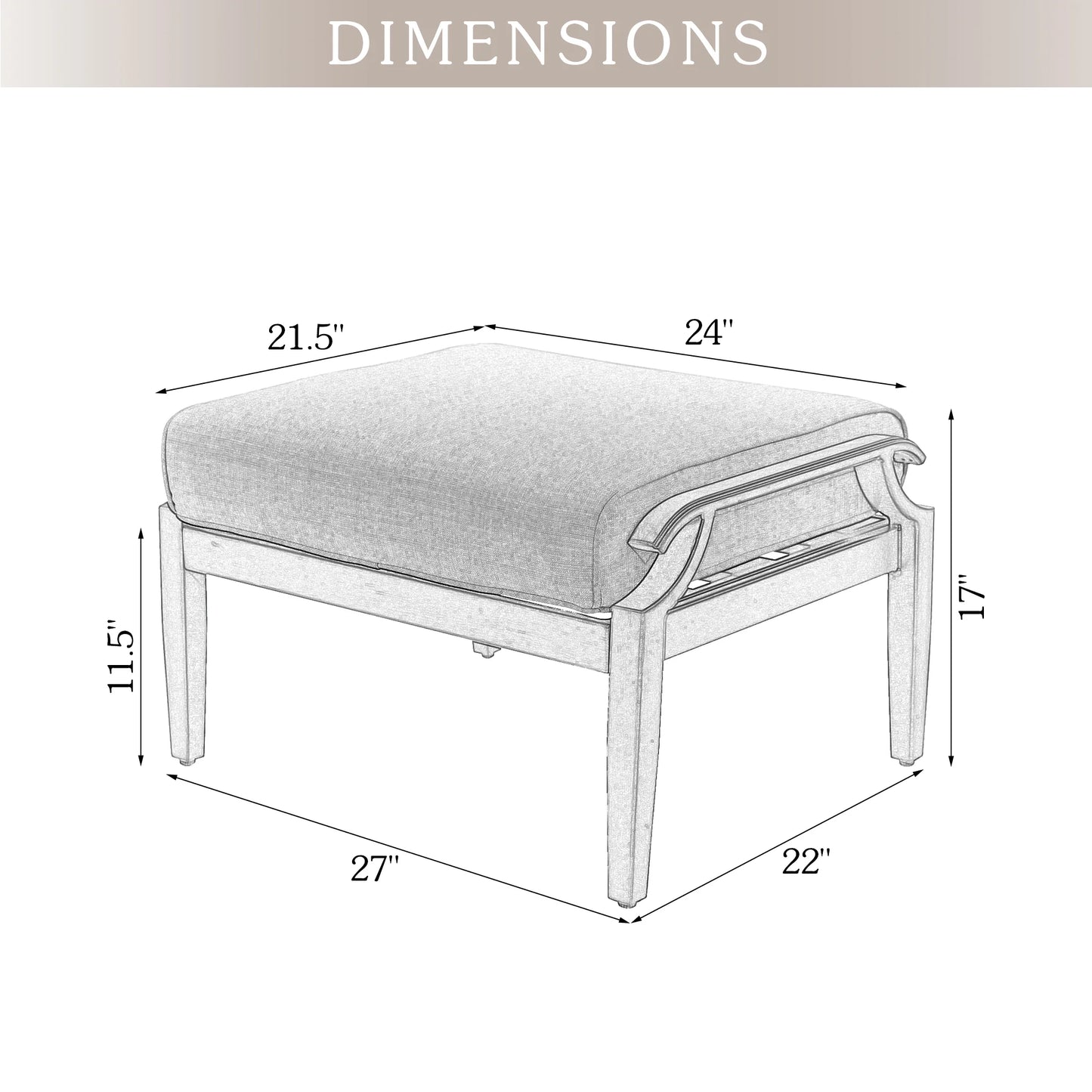 Tamarin Ottoman with Sunbrella® Cushion