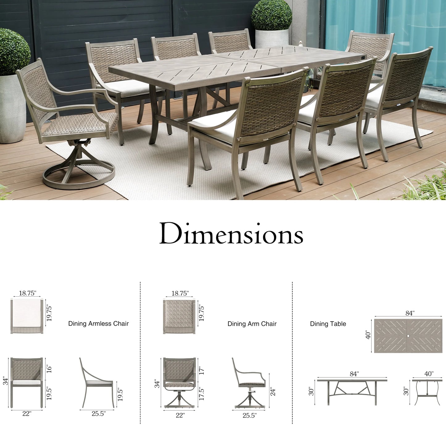 Tampa 9 Piece Outdoor Dining Set