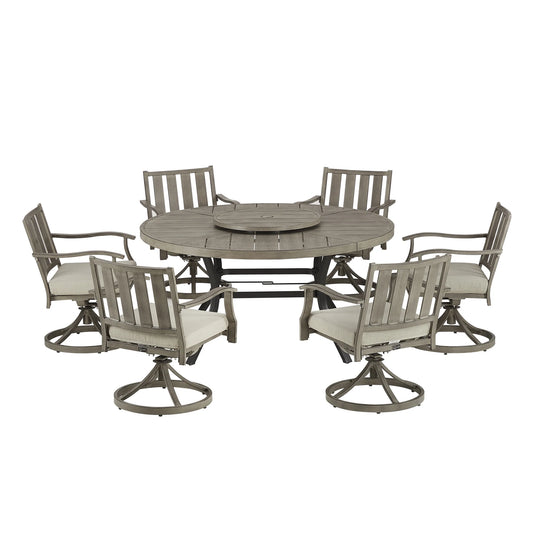 PEAK HOME Azur Round Dining Set With Swivel Chair