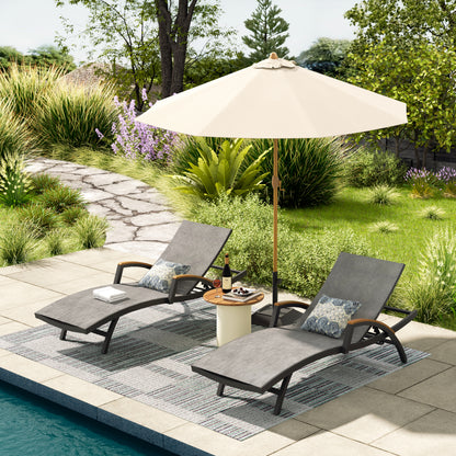 PEAK HOME FURNISHINGS CHAMBRAY OUTDOOR CHAISE LOUNGES 3PCS SET