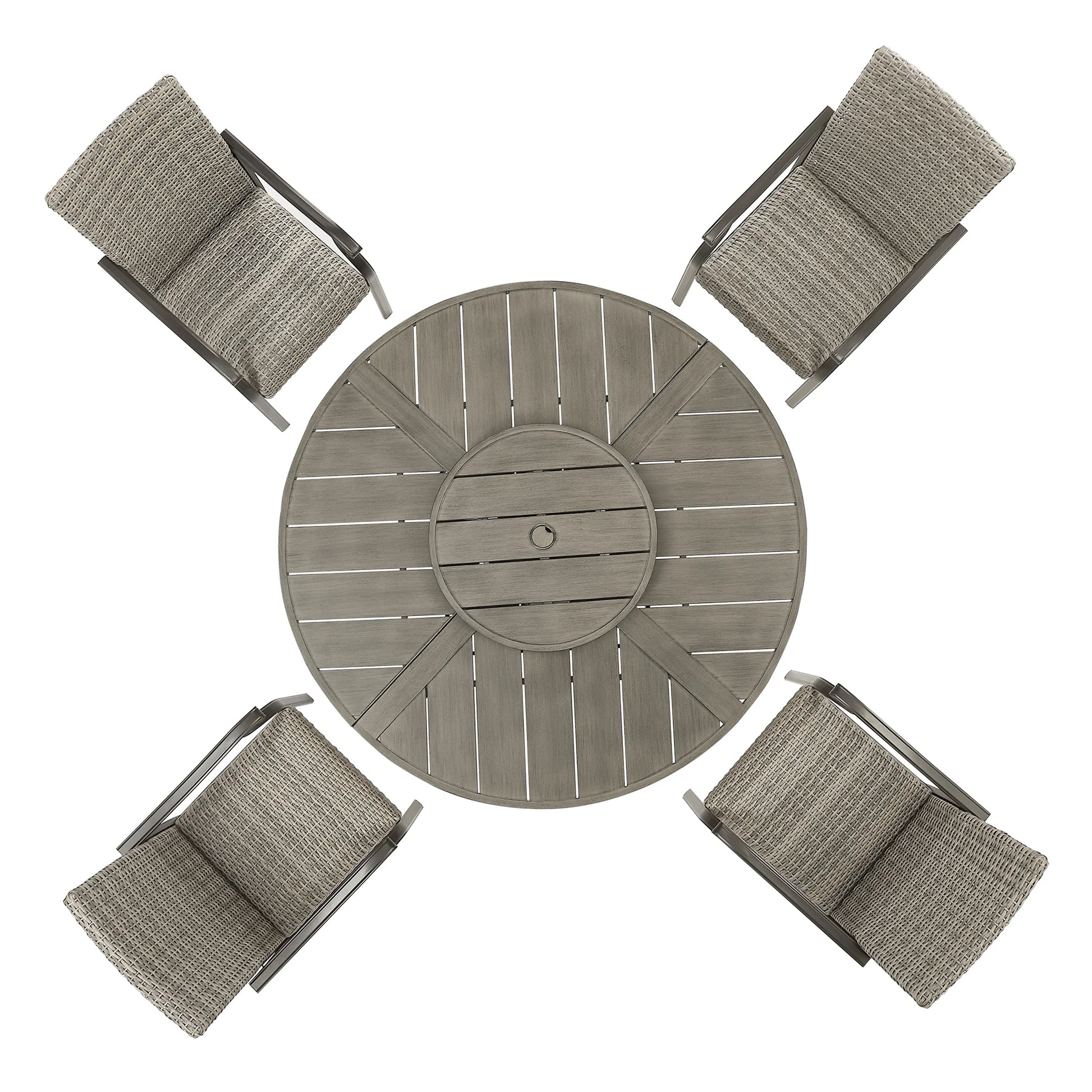 Pavane 5-Piece Outdoor Dining Set With Wicker ArmChair