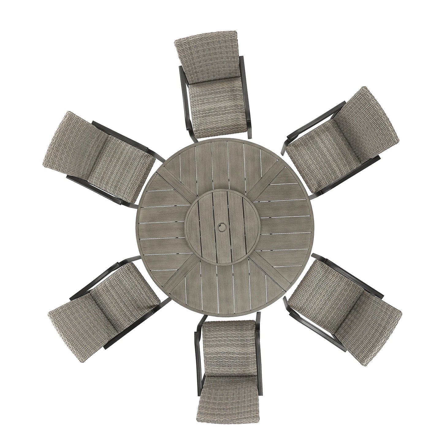 Pavane 7-Piece Outdoor Dining Set With Wicker ArmChair