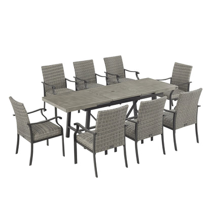 Pavane 9-Piece Patio Automatic Extendable Dining Set