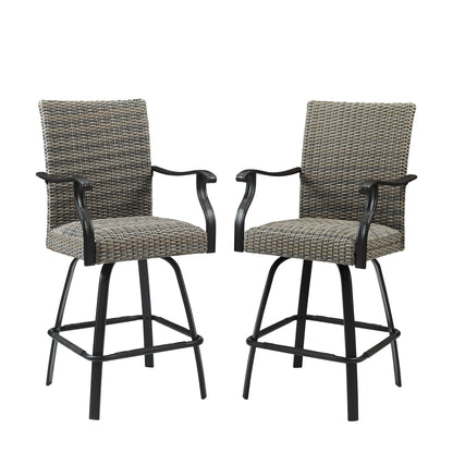 Pavane Outdoor Wicker Swivel Bar Stools