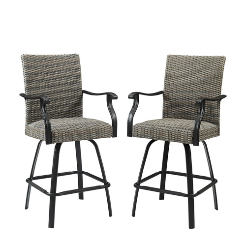 Pavane Outdoor Wicker Swivel Bar Stools