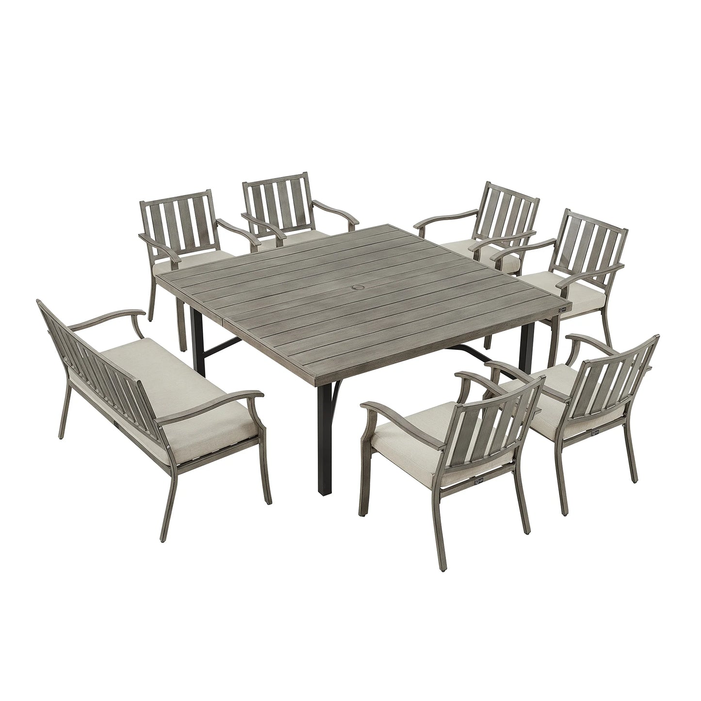 PeakHome Azur 7-Piece Outdoor Square Dining Set