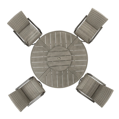 PeakHome Pavane 5-Piece Outdoor Round Table Dining Set