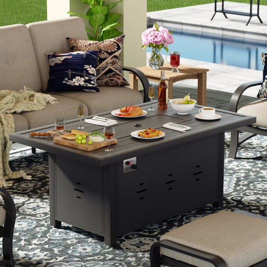 Chamber Outdoor Propane Fire Pit Table With Cover And Lid